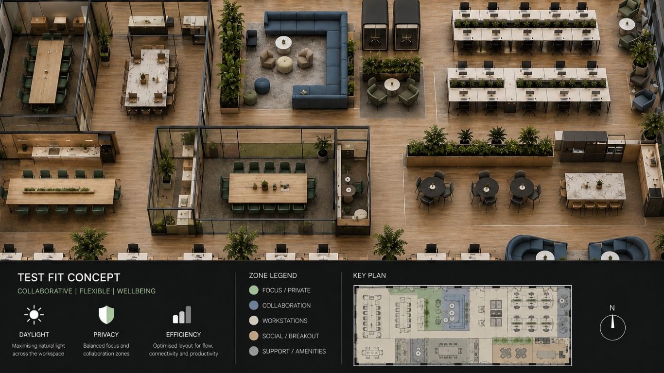 Test fit your office with Tridyum Interiors